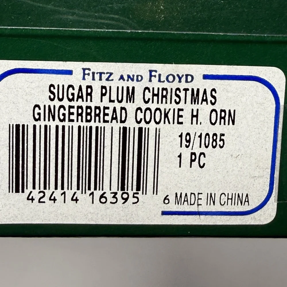 Fitz And Floyd Gingerbread Ornament - Heirloom Collection Sugar Plum